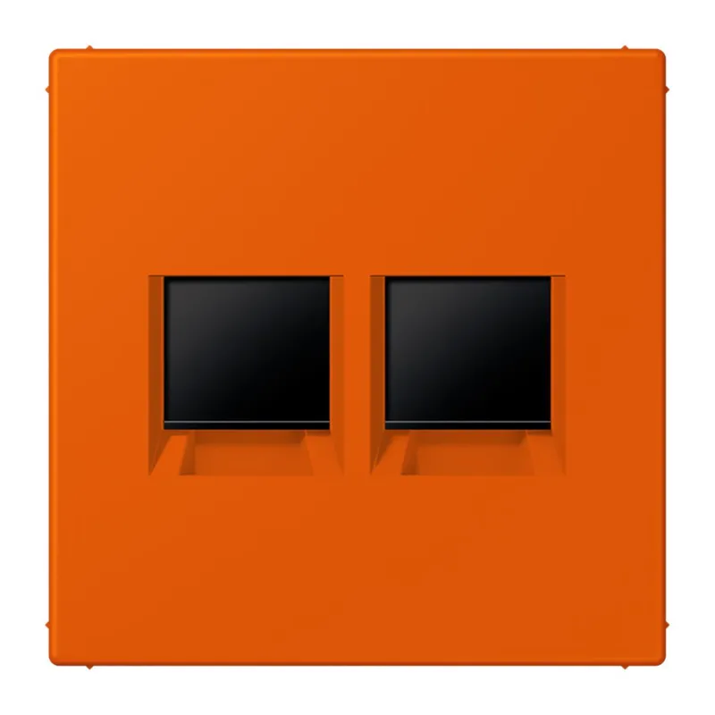 Jung Abdeckung (gerastet) für Modular-Jack-Steckbuchsen 2fach, Serie LS, orange vif LC1969-2WE260