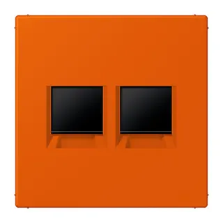 Jung Abdeckung (gerastet) für Modular-Jack-Steckbuchsen 2fach, Serie LS, orange vif LC1969-2WE260