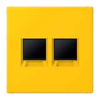 Jung Abdeckung (gerastet) für Modular-Jack-Steckbuchsen 2fach, Serie LS, le jaune vif LC1969-2WE263