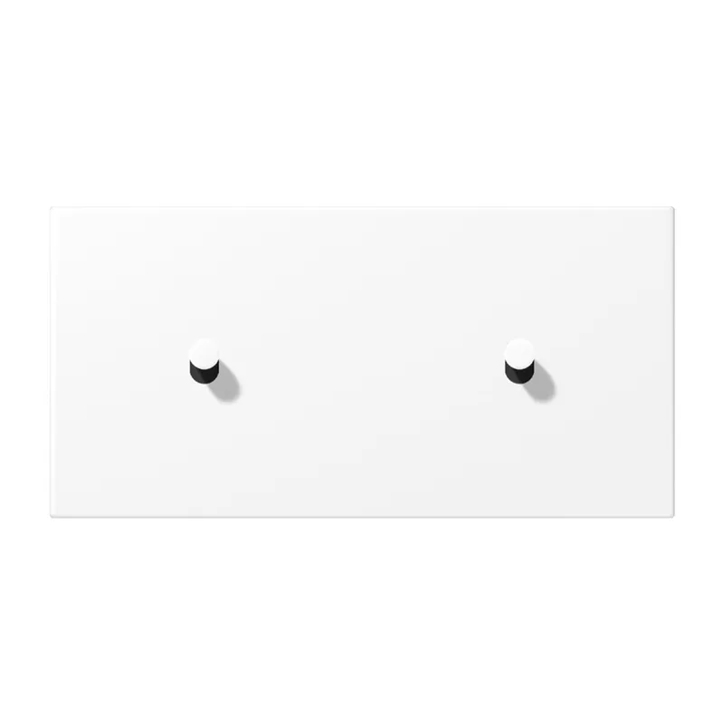 Jung Abdeckung mit Kipphebel, Kegel, 2fach, 2 x 1 Kipphebel, waagerecht, Serie LS 1912, schneeweiß matt (lackiertes Aluminium) AL12-200WWMK07