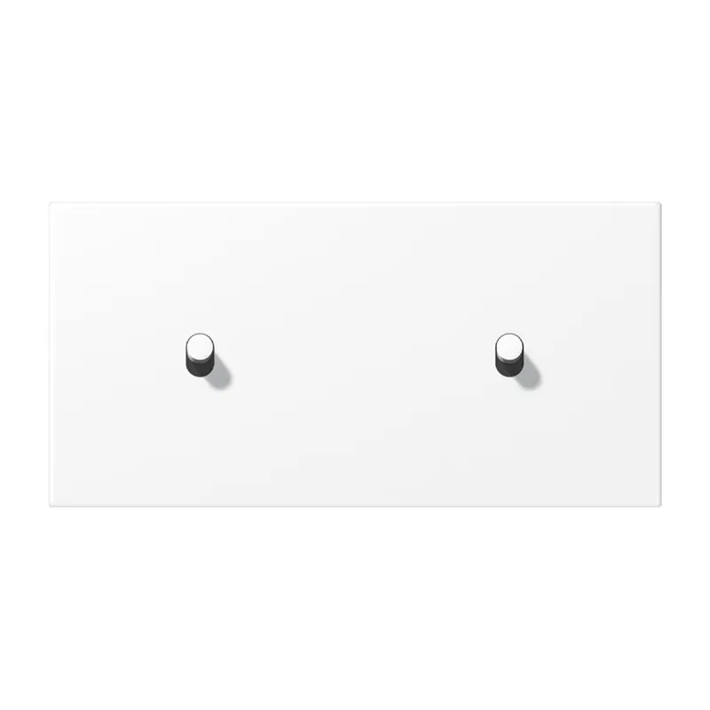Jung Abdeckung mit Kipphebel, Zylinder, 2fach, 2 x 1 Kipphebel, waagerecht, Serie LS 1912, schneeweiß matt (lackiertes Aluminium) AL12-200WWMR07