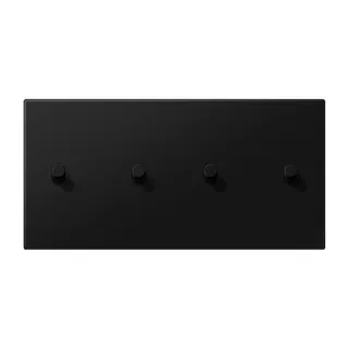 Jung Abdeckung mit Kipphebel, Zylinder, 2fach, 2 x 2 Kipphebel, waagerecht, Serie LS 1912, graphitschwarz matt (lackiertes Aluminium) AL12-250SWMR08