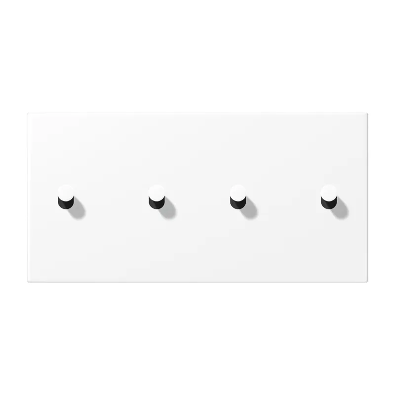 Jung Abdeckung mit Kipphebel, Kegel, 2fach, 2 x 2 Kipphebel, waagerecht, Serie LS 1912, schneeweiß matt (lackiertes Aluminium) AL12-250WWMK07