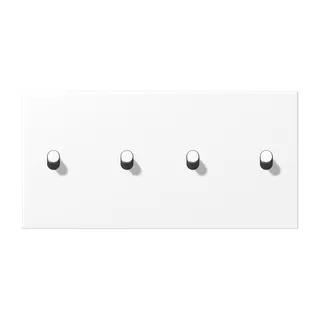 Jung Abdeckung mit Kipphebel, Zylinder, 2fach, 2 x 2 Kipphebel, waagerecht, Serie LS 1912, schneeweiß matt (lackiertes Aluminium) AL12-250WWMR07