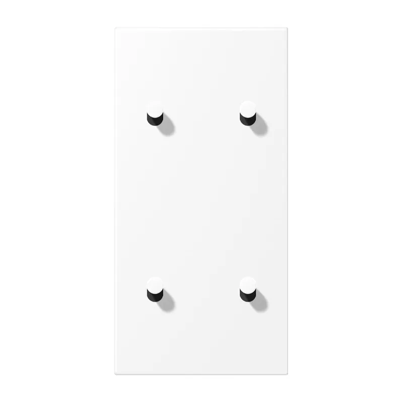 Jung Abdeckung mit Kipphebel, Kegel, 2fach, 2 x 2 Kipphebel, senkrecht, Serie LS 1912, schneeweiß matt (lackiertes Aluminium) AL12-25WWMK07