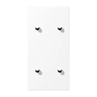 Jung Abdeckung mit Kipphebel, Kegel, 2fach, 2 x 2 Kipphebel, senkrecht, Serie LS 1912, schneeweiß matt (lackiertes Aluminium) AL12-25WWMK07