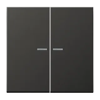 Jung KNX RF Taster 2fach, Aluminium lackiert, Serie LS, anthrazit (lackiertes Aluminium) AL10921STRFAN