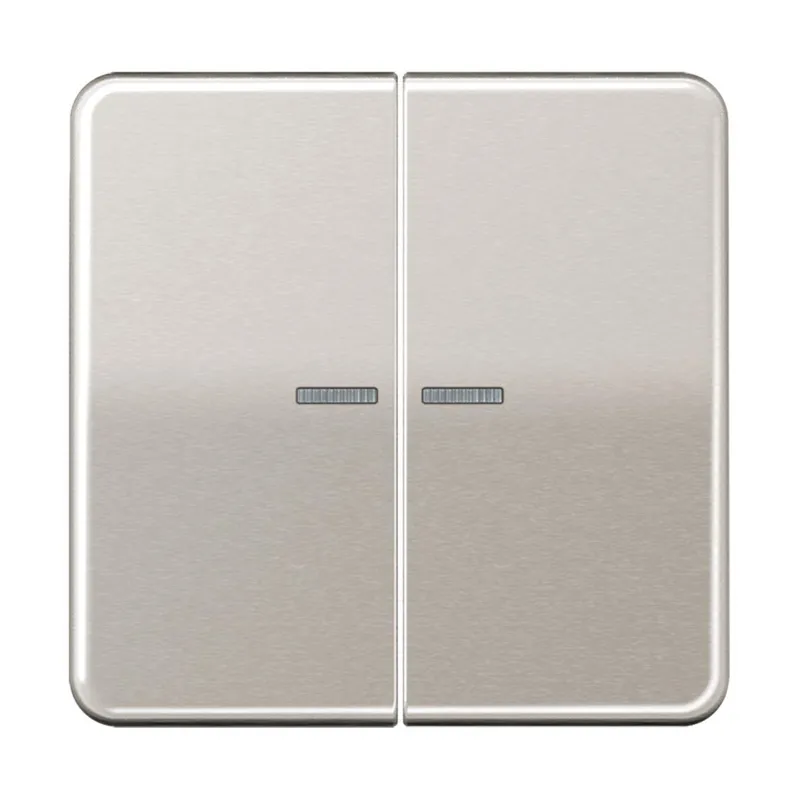 Jung KNX RF Taster 2fach, Aluminium eloxiert, Serie CD, platin CD10921STRFPT