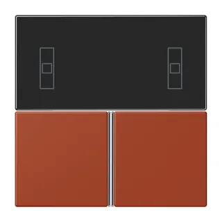 Jung Tastensatz 3fach, F40 Raumcontroller, Serie LS, l'ocre rouge LC4093TSA232