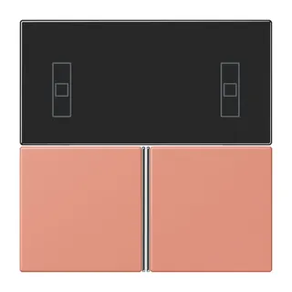 Jung Tastensatz 3fach, F40 Raumcontroller, Serie LS, l'ocre rouge moyen LC4093TSA233
