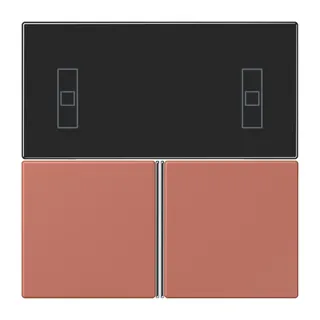Jung Tastensatz 3fach, F40 Raumcontroller, Serie LS, terre sienne brique LC4093TSA236