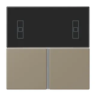 Jung Tastensatz 3fach, F40 Raumcontroller, Serie LS, ombre naturelle moyenne LC4093TSA242