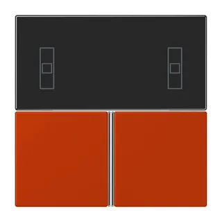 Jung Tastensatz 3fach, F40 Raumcontroller, Serie LS, rouge vermillon 59 LC4093TSA244