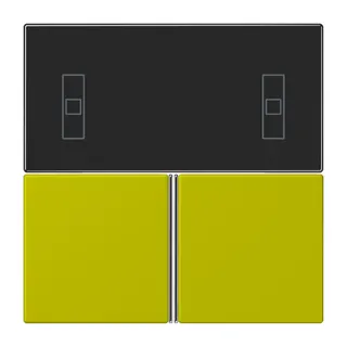 Jung Tastensatz 3fach, F40 Raumcontroller, Serie LS, vert olive vif LC4093TSA249