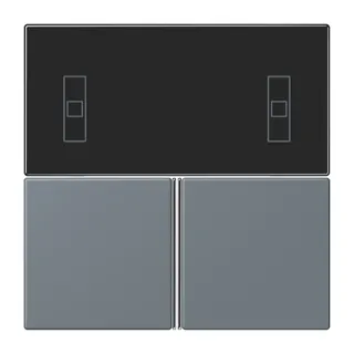 Jung Tastensatz 3fach, F40 Raumcontroller, Serie LS, gris 59 LC4093TSA251
