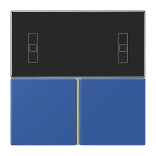 Jung Tastensatz 3fach, F40 Raumcontroller, Serie LS, bleu outremer 59 LC4093TSA253