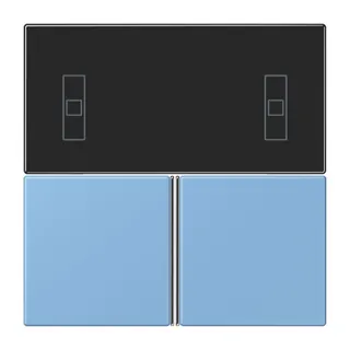Jung Tastensatz 3fach, F40 Raumcontroller, Serie LS, bleu céruléen 59 LC4093TSA256