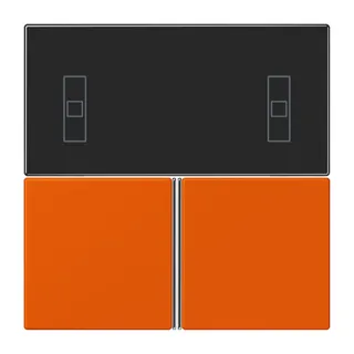 Jung Tastensatz 3fach, F40 Raumcontroller, Serie LS, orange vif LC4093TSA260