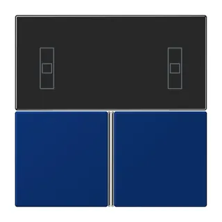Jung Tastensatz 3fach, F40 Raumcontroller, Serie LS, bleu outremer foncé LC4093TSA261