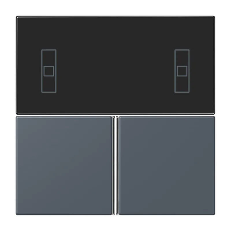Jung Tastensatz 3fach, F40 Raumcontroller, Serie LS, gris fonce 59 LC4093TSA262