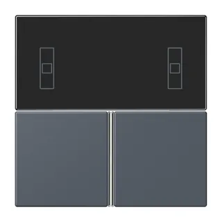 Jung Tastensatz 3fach, F40 Raumcontroller, Serie LS, gris fonce 59 LC4093TSA262