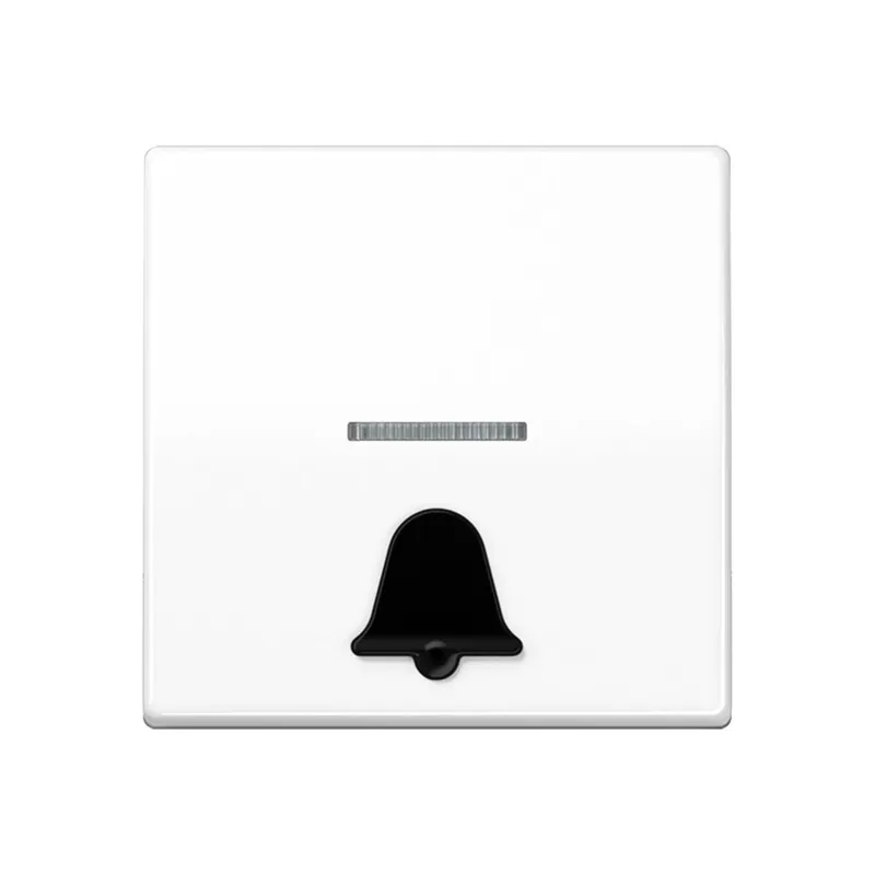 Jung Wippe 1fach mit Lichtleiter, mit abtastbarem Symbol Klingel, Duroplast antimikrobiell, Serie AS, alpinweiß SPAS591K1KO5WW