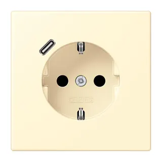 Jung SCHUKO Steckdose 16 A 250 V ~, mit USB-Ladegerät 1 x Typ C, SAFETY+, Serie LS, blanc LC1520-18C201