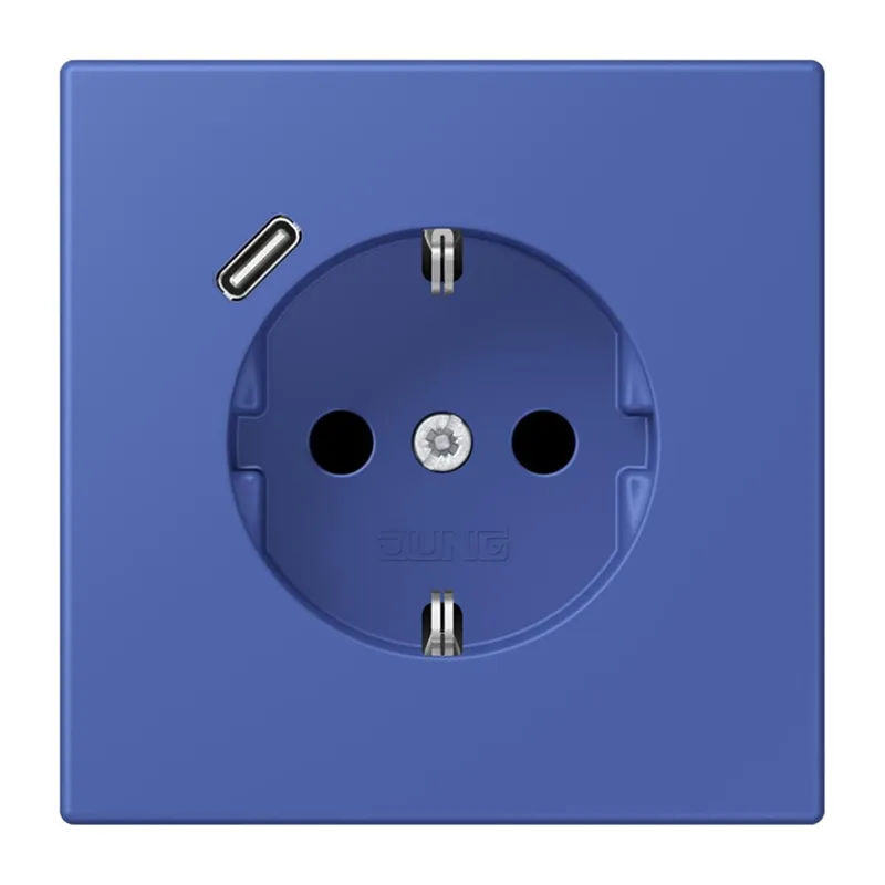 Jung SCHUKO Steckdose 16 A 250 V ~, mit USB-Ladegerät 1 x Typ C, SAFETY+, Serie LS, bleu outremer 31 LC1520-18C206