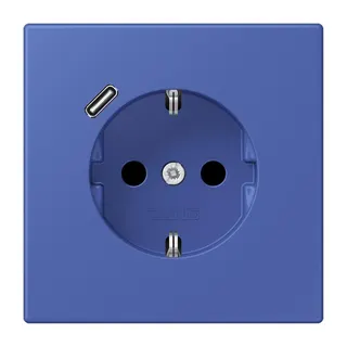 Jung SCHUKO Steckdose 16 A 250 V ~, mit USB-Ladegerät 1 x Typ C, SAFETY+, Serie LS, bleu outremer 31 LC1520-18C206