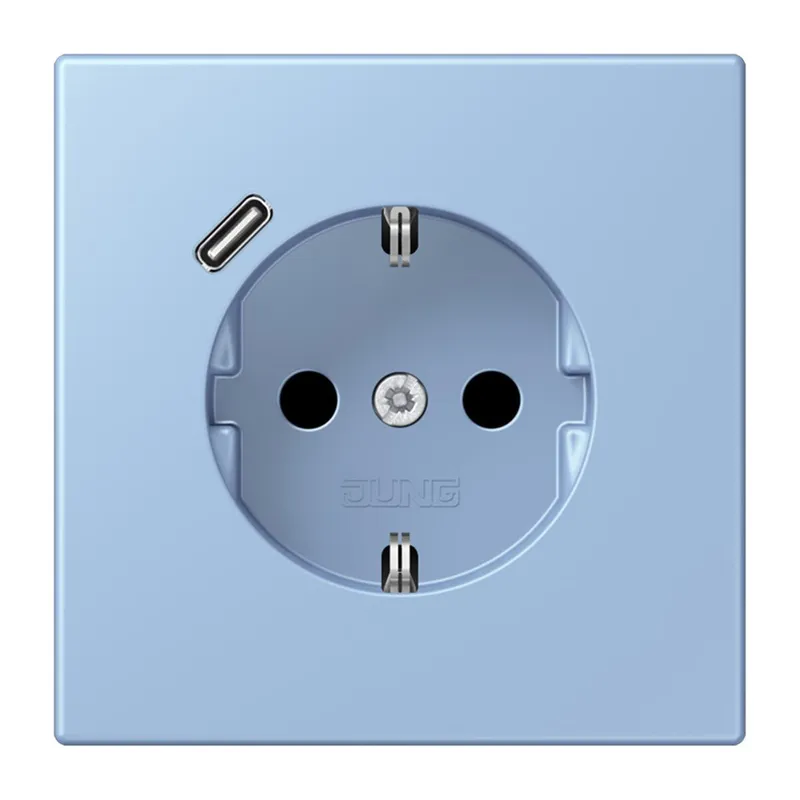 Jung SCHUKO Steckdose 16 A 250 V ~, mit USB-Ladegerät 1 x Typ C, SAFETY+, Serie LS, outremer moyen LC1520-18C207