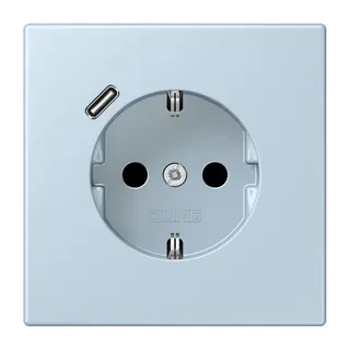 Jung SCHUKO Steckdose 16 A 250 V ~, mit USB-Ladegerät 1 x Typ C, SAFETY+, Serie LS, outremerclair LC1520-18C208