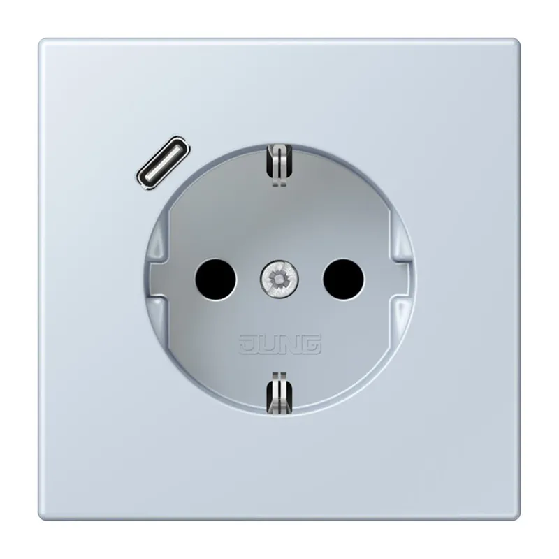 Jung SCHUKO Steckdose 16 A 250 V ~, mit USB-Ladegerät 1 x Typ C, SAFETY+, Serie LS, outremer pale LC1520-18C209