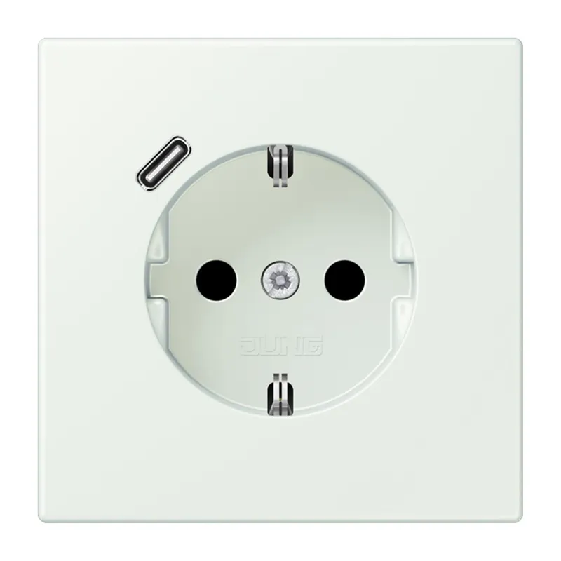 Jung SCHUKO Steckdose 16 A 250 V ~, mit USB-Ladegerät 1 x Typ C, SAFETY+, Serie LS, outremer gris LC1520-18C210