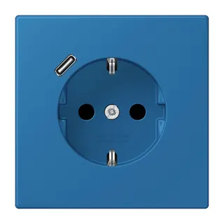 Jung SCHUKO Steckdose 16 A 250 V ~, mit USB-Ladegerät 1 x Typ C, SAFETY+, Serie LS, bleu céruléen 31 LC1520-18C211
