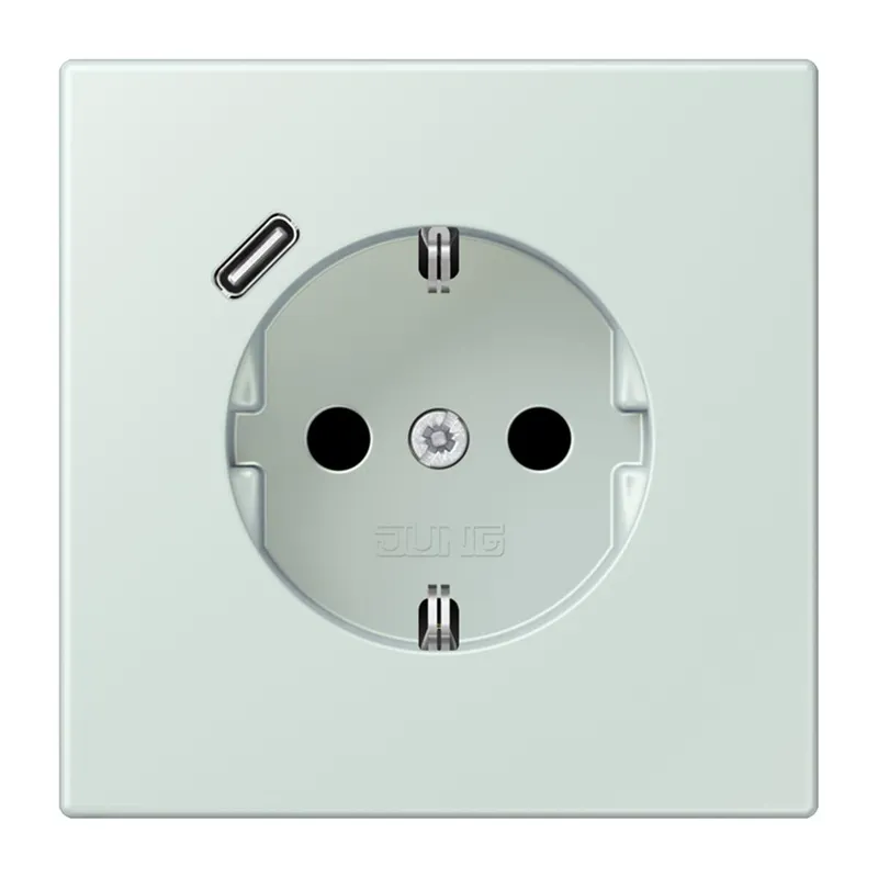 Jung SCHUKO Steckdose 16 A 250 V ~, mit USB-Ladegerät 1 x Typ C, SAFETY+, Serie LS, céruléen pale LC1520-18C215