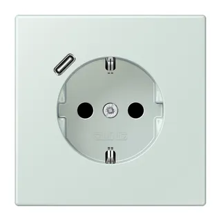 Jung SCHUKO Steckdose 16 A 250 V ~, mit USB-Ladegerät 1 x Typ C, SAFETY+, Serie LS, céruléen pale LC1520-18C215