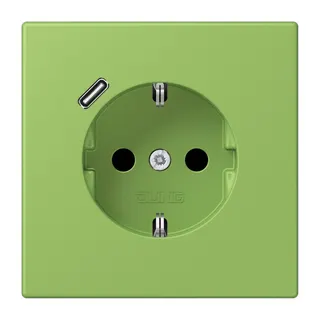 Jung SCHUKO Steckdose 16 A 250 V ~, mit USB-Ladegerät 1 x Typ C, SAFETY+, Serie LS, vert 31 LC1520-18C220