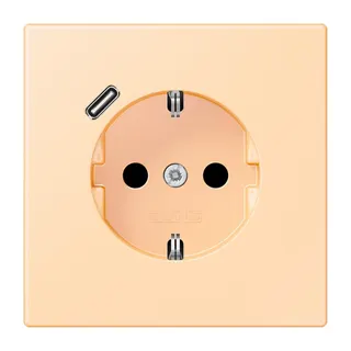 Jung SCHUKO Steckdose 16 A 250 V ~, mit USB-Ladegerät 1 x Typ C, SAFETY+, Serie LS, ocre LC1520-18C223