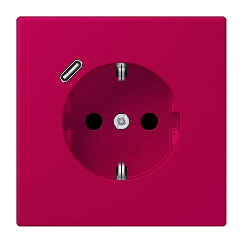 Jung SCHUKO Steckdose 16 A 250 V ~, mit USB-Ladegerät 1 x Typ C, SAFETY+, Serie LS, rouge rubia LC1520-18C230