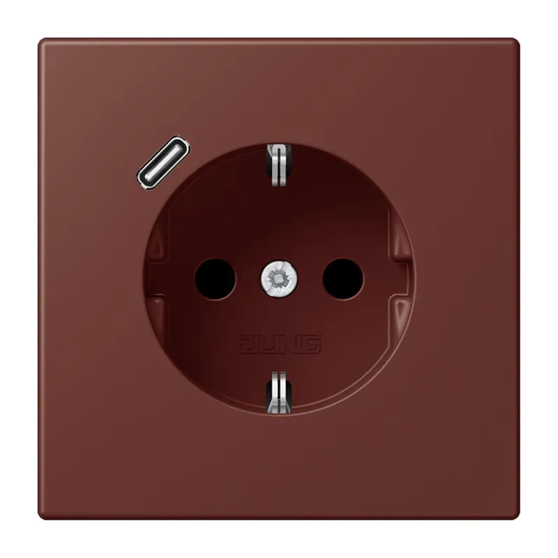 Jung SCHUKO Steckdose 16 A 250 V ~, mit USB-Ladegerät 1 x Typ C, SAFETY+, Serie LS, terre sienne br?lée 31 LC1520-18C235
