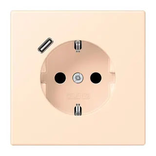 Jung SCHUKO Steckdose 16 A 250 V ~, mit USB-Ladegerät 1 x Typ C, SAFETY+, Serie LS, terre sienne pâle LC1520-18C238