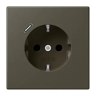 Jung SCHUKO Steckdose 16 A 250 V ~, mit USB-Ladegerät 1 x Typ C, SAFETY+, Serie LS, ombre naturelle 31 LC1520-18C241