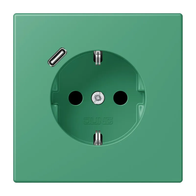 Jung SCHUKO Steckdose 16 A 250 V ~, mit USB-Ladegerät 1 x Typ C, SAFETY+, Serie LS, vert 59 LC1520-18C250