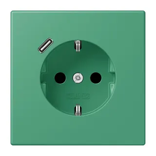 Jung SCHUKO Steckdose 16 A 250 V ~, mit USB-Ladegerät 1 x Typ C, SAFETY+, Serie LS, vert 59 LC1520-18C250