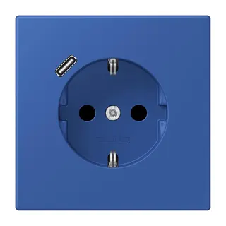 Jung SCHUKO Steckdose 16 A 250 V ~, mit USB-Ladegerät 1 x Typ C, SAFETY+, Serie LS, bleu outremer 59 LC1520-18C253