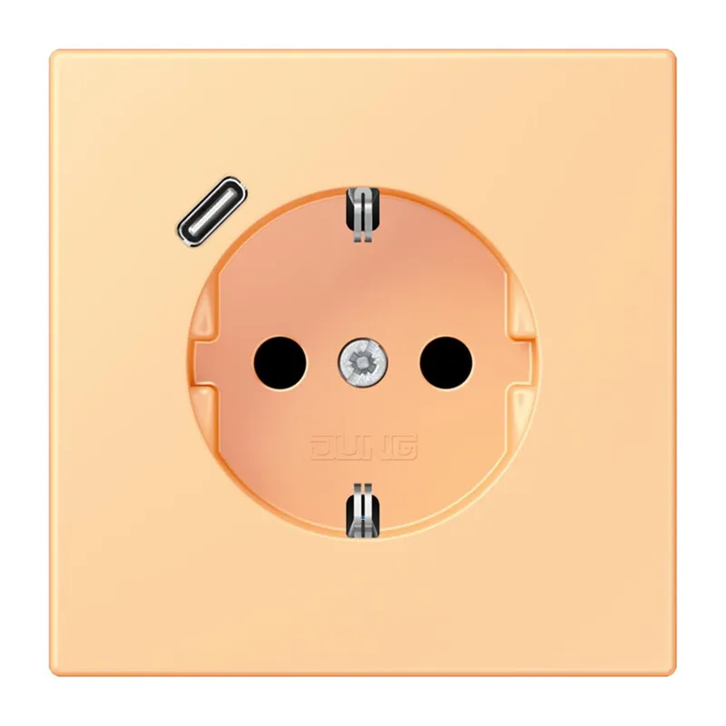 Jung SCHUKO Steckdose 16 A 250 V ~, mit USB-Ladegerät 1 x Typ C, SAFETY+, Serie LS, terre sienne claire 59 LC1520-18C258