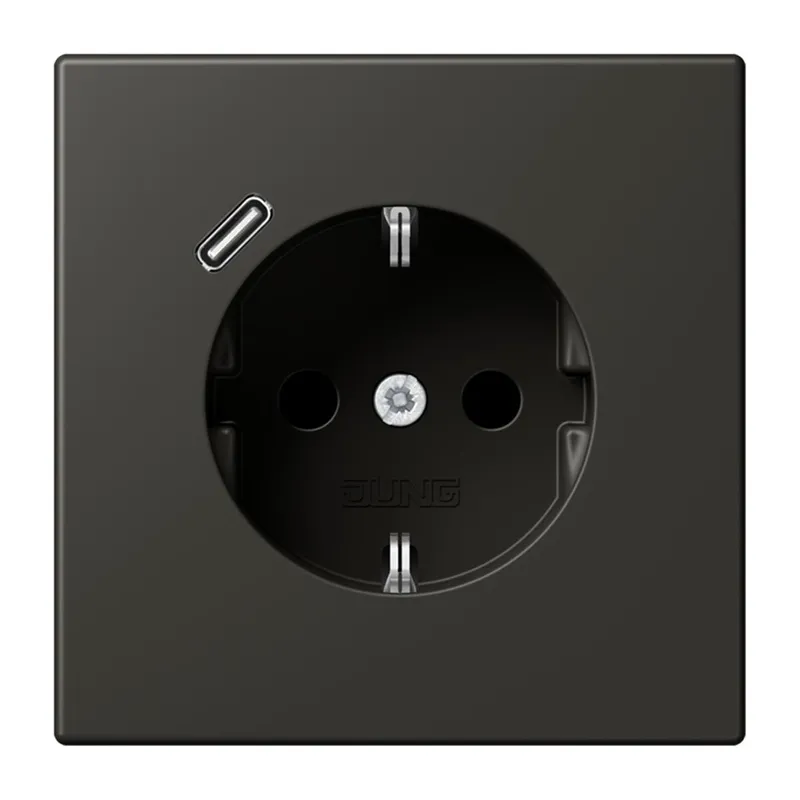 Jung SCHUKO Steckdose 16 A 250 V ~, mit USB-Ladegerät 1 x Typ C, SAFETY+, Serie LS, ombre naturelle 59 LC1520-18C259