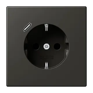 Jung SCHUKO Steckdose 16 A 250 V ~, mit USB-Ladegerät 1 x Typ C, SAFETY+, Serie LS, ombre naturelle 59 LC1520-18C259