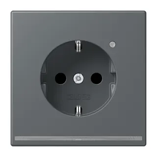 Jung SCHUKO Steckdose, 16 A 250 V ~, mit LED-Orientierungslicht, SAFETY+, Serie LS, gris foncé 31 LC1520-OLNW202