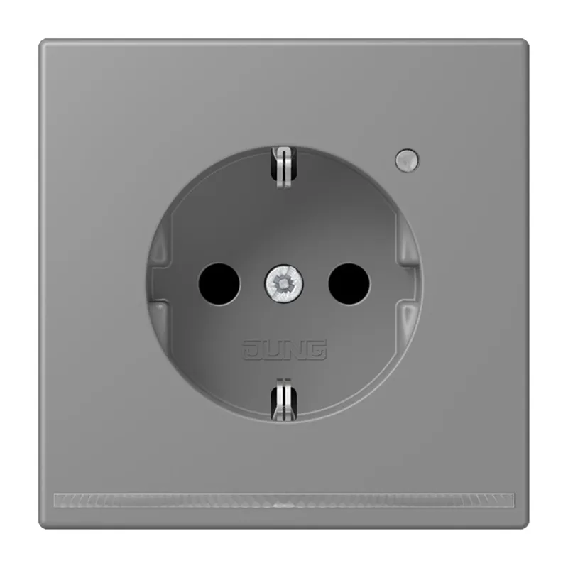 Jung SCHUKO Steckdose, 16 A 250 V ~, mit LED-Orientierungslicht, SAFETY+, Serie LS, gris 31 LC1520-OLNW203